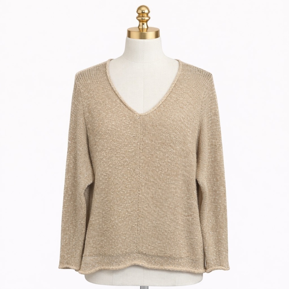 Free People Bright Lights V-Neck Sweater SZ M - Picture 1 of 12